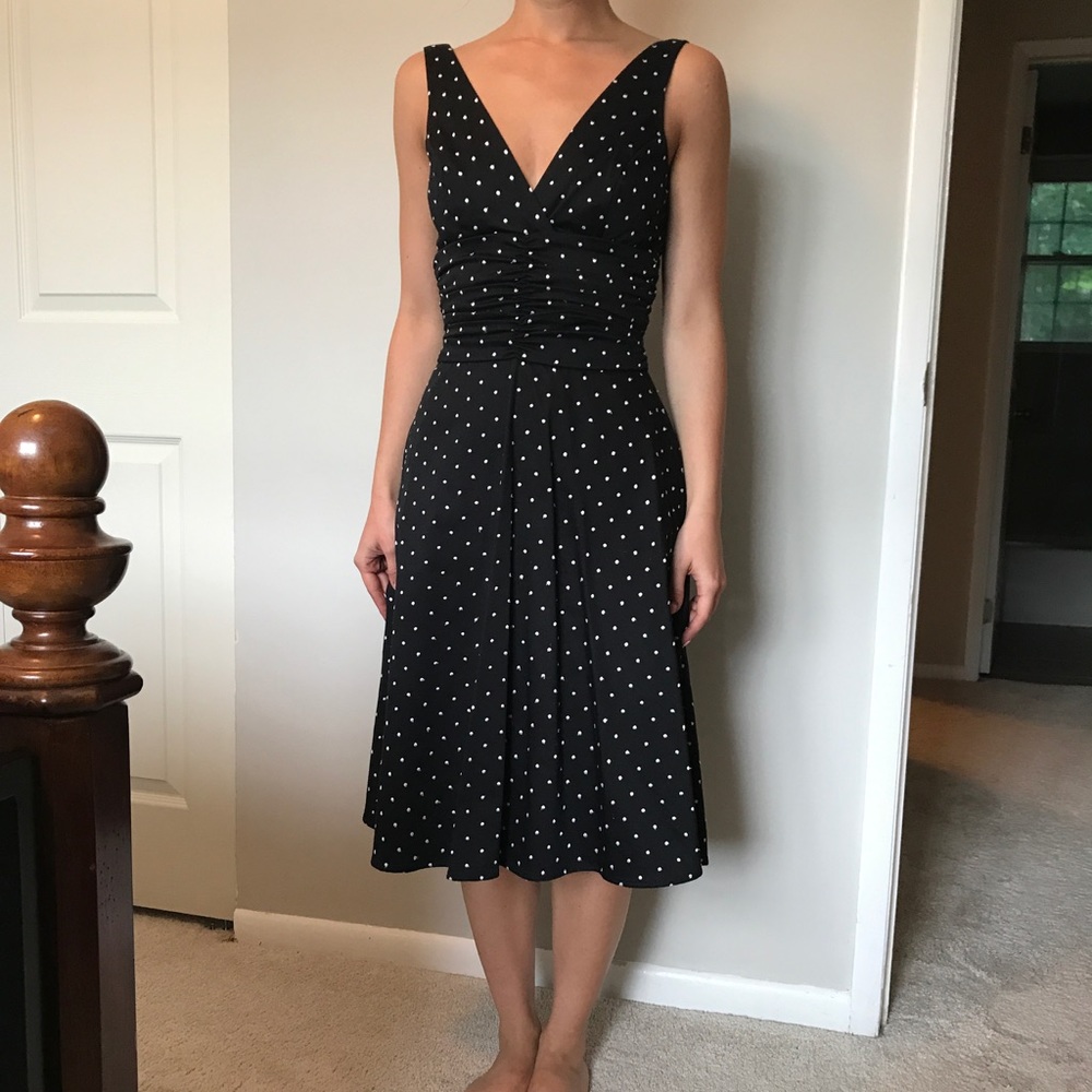 Vintage Inspired Midi Polka Dot Dress